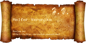Helfer Veronika névjegykártya